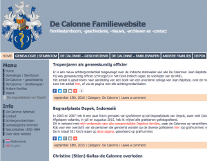 Voorbeeld van een websites over een familie